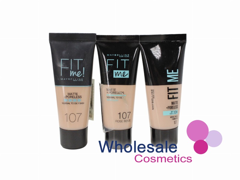 6 x Maybelline Fit Me Matte & Poreless Liquid Foundation - 107 ROSE BEIGE